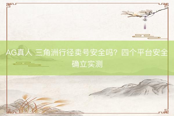 AG真人 三角洲行径卖号安全吗？四个平台安全确立实测