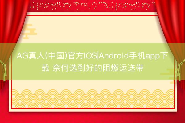 AG真人(中国)官方IOS|Android手机app下载 奈何选到好的阻燃运送带