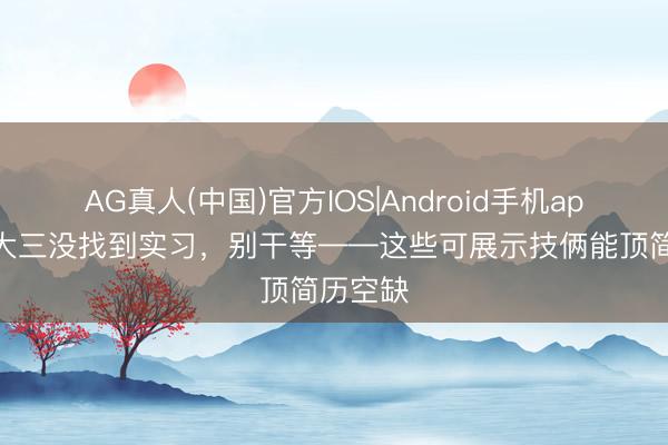 AG真人(中国)官方IOS|Android手机app下载 大三没找到实习，别干等——这些可展示技俩能顶简历空缺
