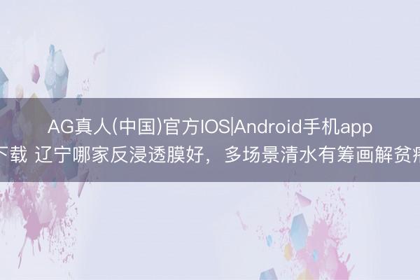 AG真人(中国)官方IOS|Android手机app下载 辽宁哪家反浸透膜好,多场景清水有筹画解贫瘠