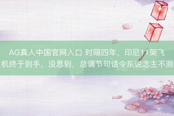 AG真人中国官网入口 时隔四年，印尼11架飞机终于到手，没思到，总调节句话令东说念主不测