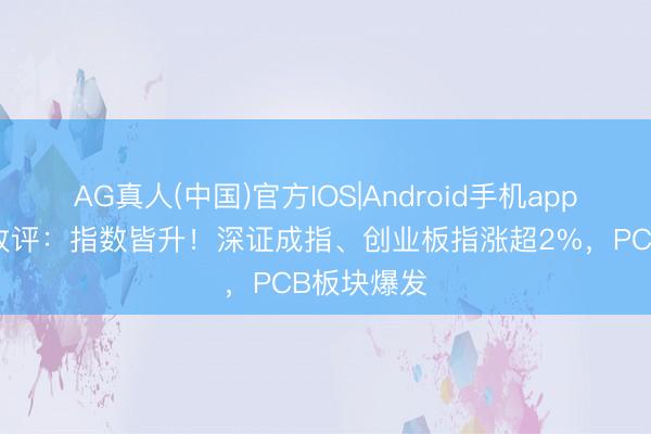 AG真人(中国)官方IOS|Android手机app下载 A股收评：指数皆升！深证成指、创业板指涨超2%，PCB板块爆发