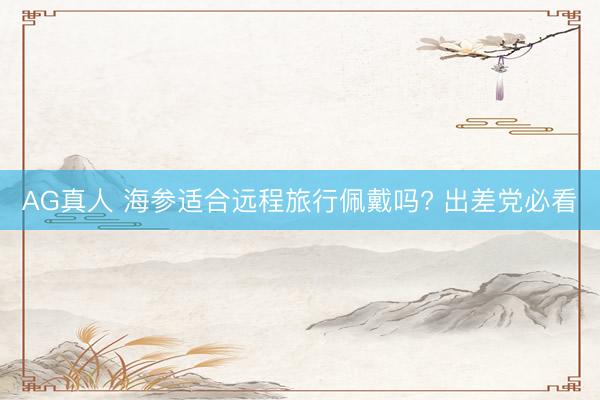 AG真人 海参适合远程旅行佩戴吗? 出差党必看