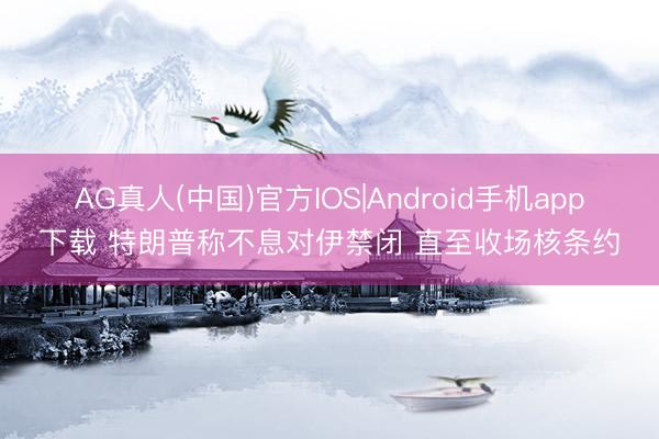 AG真人(中国)官方IOS|Android手机app下载 特朗普称不息对伊禁闭 直至收场核条约