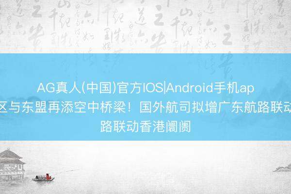 AG真人(中国)官方IOS|Android手机app下载 湾区与东盟再添空中桥梁！国外航司拟增广东航路联动香港阛阓